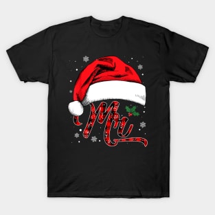 Mr And Mr Santa Hat Christmas Couples Matching Pajamas Xmas T-Shirt